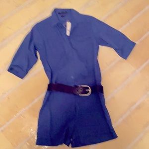 THEORY NWT $335 sz 4 Blue linen shorts jumper